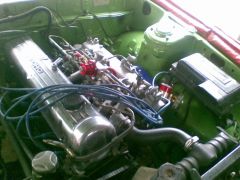 the engine is a L26 with fuel injection + turbo + microtech. this is an early pic there has been a few mods since then