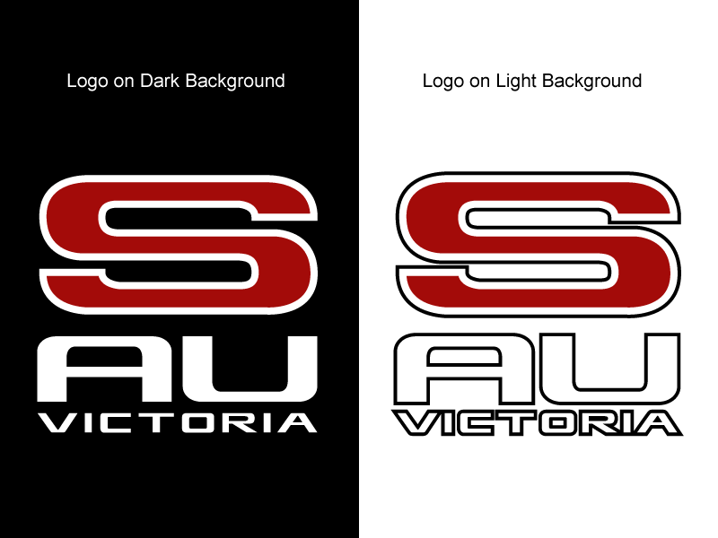 SAU Logos on Light and dark backgrounds