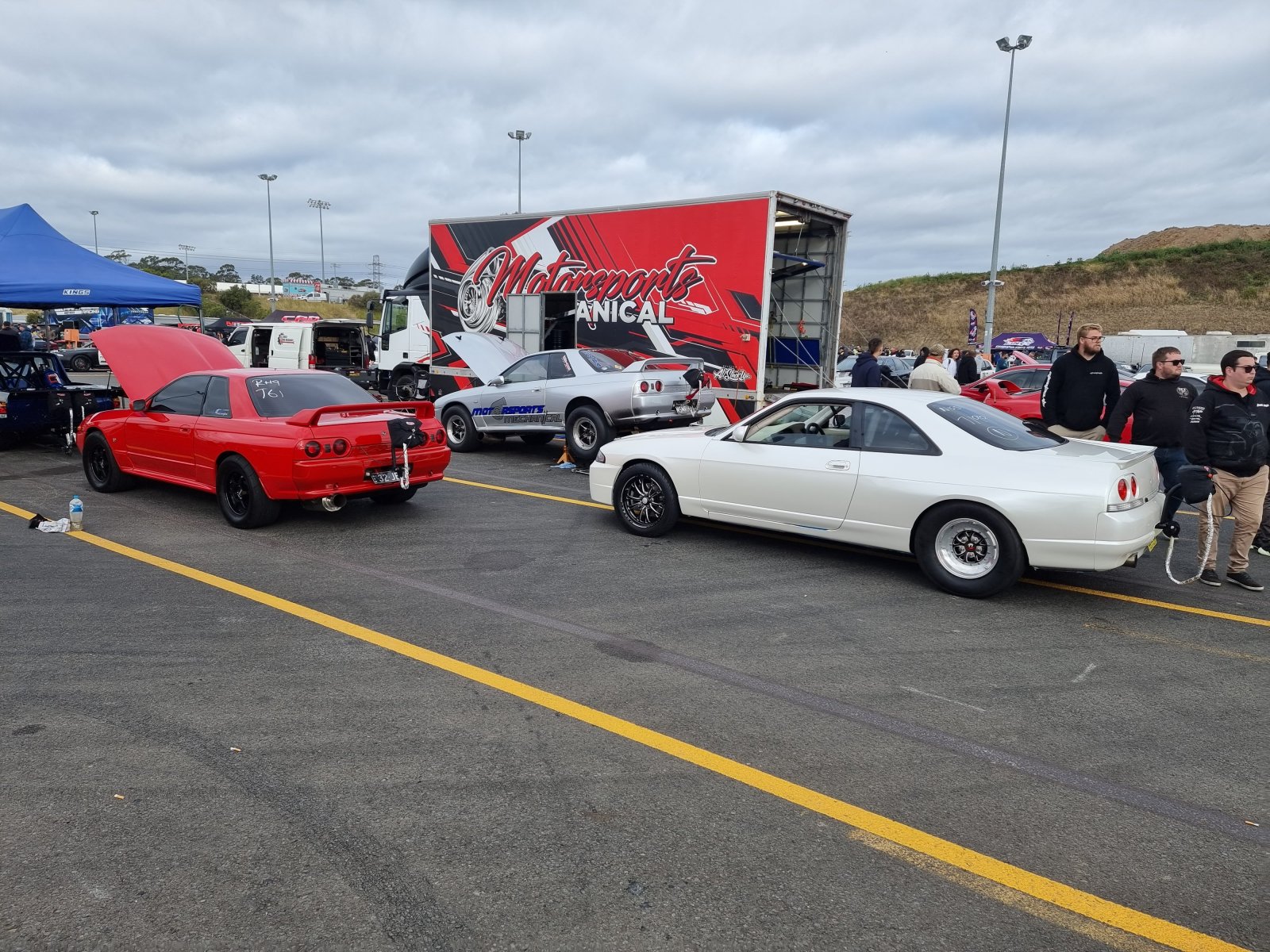 A collection of quick Nissan Skyline drag cars